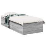 vidaXL Cadre de lit sans matelas sonoma gris 100x200 cm