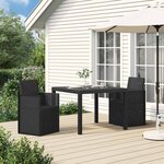 vidaXL Chaises de jardin salle à manger 2 Pièces Anthracite PP