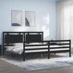 vidaXL Cadre de lit sans matelas noir 200x200 cm bois massif