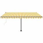 vidaXL Auvent automatique sur pied 400x300 cm Jaune et blanc
