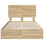 vidaXL Lit de Rangement Chêne Sonoma 120 x 190 cm Bois d'ingénierie