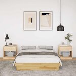 vidaXL Cadre de lit sans matelas 120x200 cm bois massif de chêne