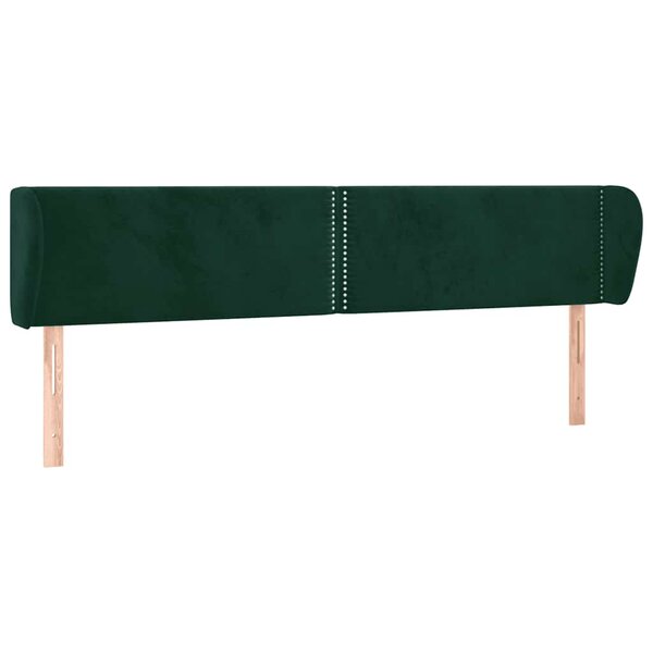 vidaXL Tête de lit avec oreilles Vert foncé 163x23x78/88 cm Velours