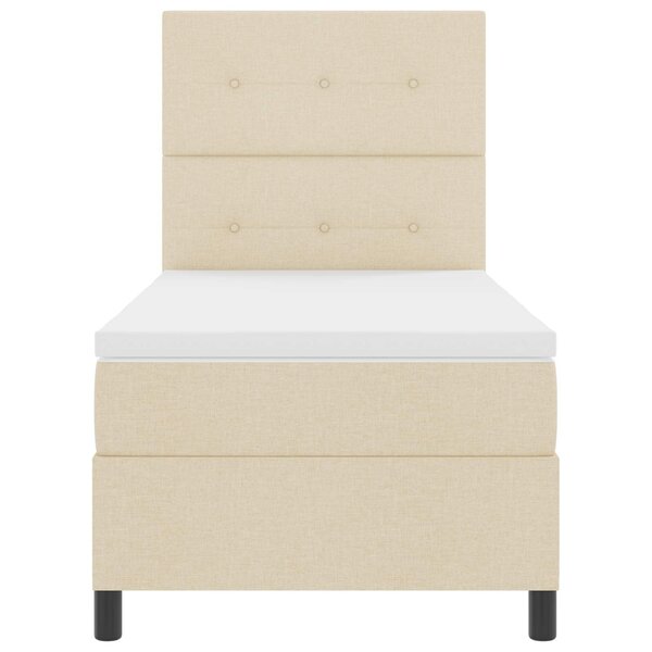 vidaXL Lit à ressorts avec matelas avec LED Crème 80 x 200 cm tissu