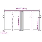 vidaXL Auvent latéral rétractable rouge 120x600 cm