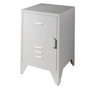 Vipack Table de chevet avec porte Bronxx Métal Gris mat