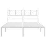 vidaXL Cadre de lit métal sans matelas et tête de lit blanc 150x200 cm