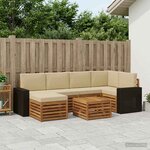 vidaXL Ensemble de canapé d'angle avec coussin 7 Pièces Naturel et Beige