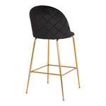 2 chaises de bar en velours noir avec pieds en laiton