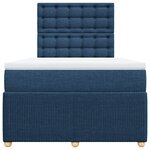 vidaXL Sommier à lattes de lit avec matelas Bleu 120x200 cm Tissu