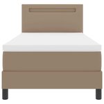 vidaXL Cadre de lit avec matelas Cappuccino 100 x 200 cm Faux cuir
