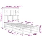 vidaXL Lit bibliothèque sans matelas cire marron 100x200 cm pin massif