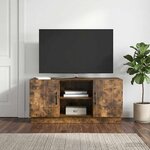 vidaXL Meuble TV Chêne fumé 102 x 34 5 x 47 cm Bois d'ingénierie