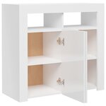 vidaXL Buffet avec lumières LED blanc brillant 80x35x75 cm