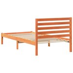 vidaXL Cadre de lit avec tête de lit Brun cire 75 x 190 cm Pin massif