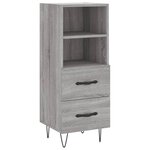 vidaXL Buffet Sonoma gris 34 5x34x90 cm Bois d'ingénierie