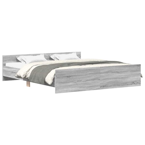 vidaXL Cadre de lit sans matelas sonoma gris 160x200 cm
