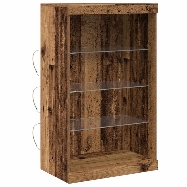 vidaXL Buffet LED Bois ancien 60 5 x 37 x 100 cm Bois d'ingénierie