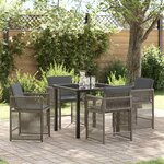 vidaXL Ensemble de salle à manger pour jardin 5 Pièces Gris polyrotin