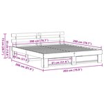 vidaXL Cadre de lit Marron 200 x 200 cm Bois massif en pin