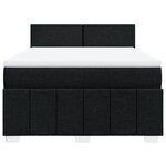 vidaXL Sommier à lattes de lit avec matelas Noir 160x200 cm Tissu