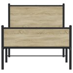vidaXL Cadre de lit en métal sans matelas chêne sonoma 107x203 cm