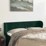 vidaXL Tête de lit avec oreilles Vert foncé 147x23x78/88 cm Velours