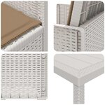 vidaXL Ensemble de salle à manger pour jardin 7 Pièces Blanc et taupe PP