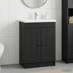 vidaXL Armoire sous évier de salle de bain Noir 78 5 x 37 5 x 81 cm