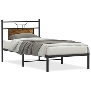 vidaXL Cadre de lit sans matelas chêne fumé 80x200cm bois d'ingénierie
