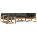 vidaXL Ensemble de canapés d'extérieur 6 Pièces Blanc et anthracite