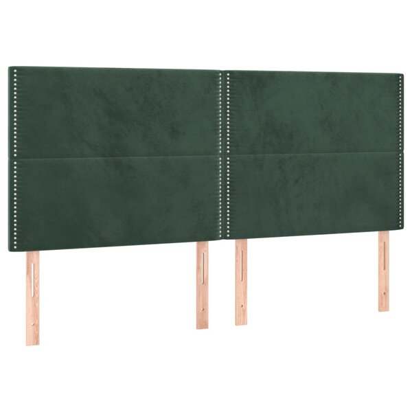 vidaXL Têtes de lit 4 Pièces Vert foncé 80x5x78/88 cm Velours