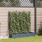 vidaXL Planteur de Jardin avec Treillis 3 Pièces Gris Clair 120x40x125 5 cm