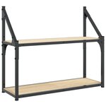 vidaXL Étagère murale à 2 niveaux Chêne Sonoma 60 x 21 x 51 cm Bois d'ingénierie