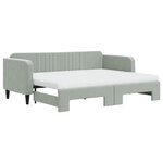 vidaXL Lit de jour avec gigogne et matelas gris clair 80x200cm velours