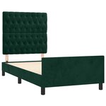 vidaXL Cadre de lit sans matelas vert foncé 100x200 cm velours