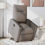 vidaXL Fauteuil inclinable électrique taupe tissu