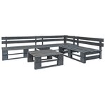 vidaXL Salon de jardin palette 4 Pièces Bois Gris