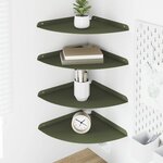 vidaXL Étagère flottante avec étagère 4 Pièces Vert olive 30 x 30 x 2 cm