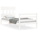 vidaXL Cadre de lit sans matelas blanc bois massif