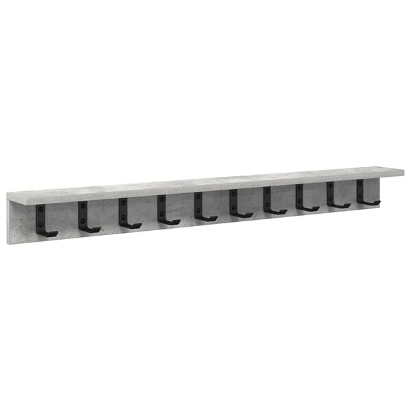 vidaXL Porte-manteau mural Gris béton 100 x 10.5 x 10.5 cm