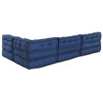 vidaXL Unité de canapé modulaire 4 Pièces Indigo Tissu
