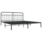vidaXL Cadre de lit métal sans matelas avec tête de lit noir 200x200cm