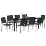 vidaXL Ensemble de salle à manger pour jardin 9 Pièces Noir Poly rotin