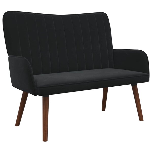 vidaXL Sofa 2 places Noir 115 x 61 x 87 cm Velours