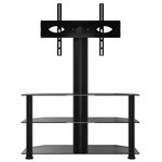 vidaXL Meuble TV d'angle 3 niveaux pour 32-70 pouces noir