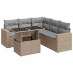 vidaXL Salon de jardin avec coussins 6 Pièces beige résine tressée