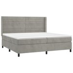 vidaXL Sommier à lattes de lit et matelas Gris clair 200x200cm Velours