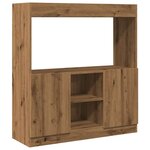 vidaXL Buffet haut chêne artisanal 92x33x100 cm bois d'ingénierie