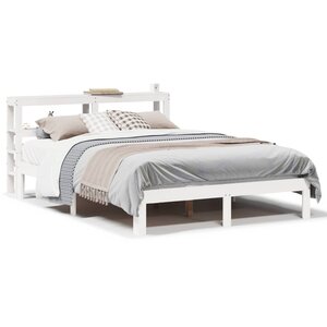 vidaXL Cadre de lit avec tête de lit sans matelas blanc 140x190 cm